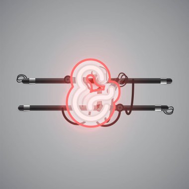 Bir fontset'ten gerçekçi parlayan çift neon charcter