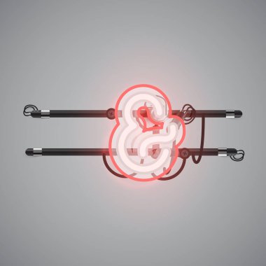 Bir fontset'ten gerçekçi parlayan çift neon charcter