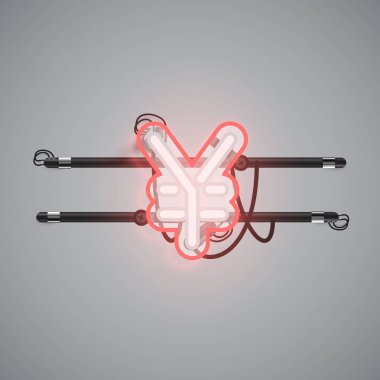 Bir fontset'ten gerçekçi parlayan çift neon charcter