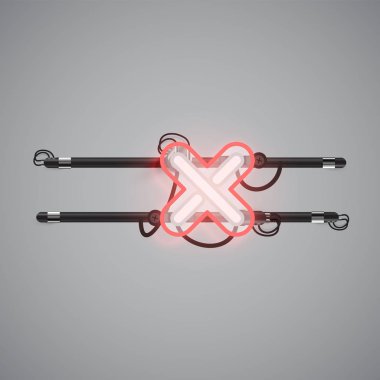 Bir fontset'ten gerçekçi parlayan çift neon charcter