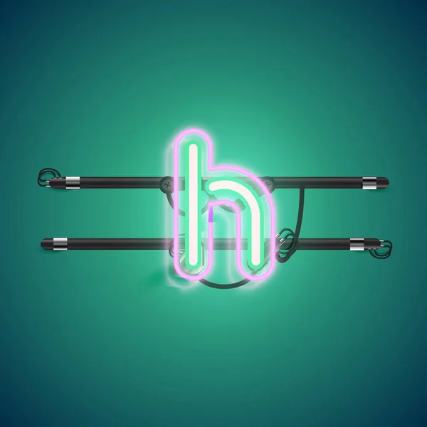 Realistisk glödande dubbel Neon charcter på och av från en basen — Stock vektor