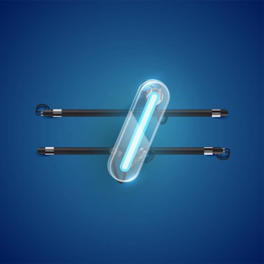 Plastik kılıflı gerçekçi neon / çizgi karakteri, vekto