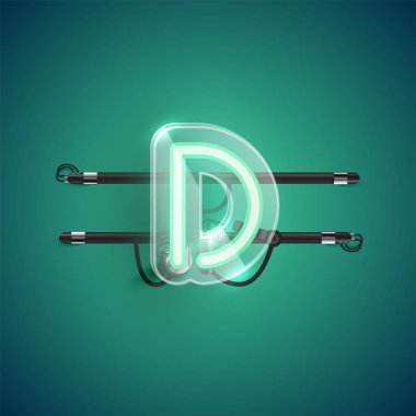 Plastik kılıflı gerçekçi neon karakter.