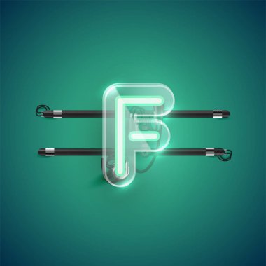 Plastik kılıflı gerçekçi neon karakter.