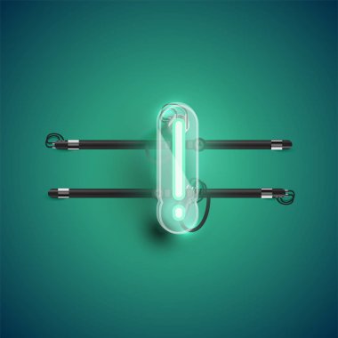 Plastik kutu AR ile gerçekçi neon 'ünlem işareti' karakteri