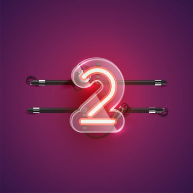 Plastik kutulu gerçekçi neon 2 karakter, illu vektörü