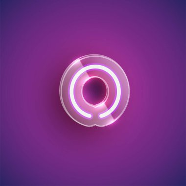 Plastik çantalı gerçekçi neon karakter, illu vektörü.