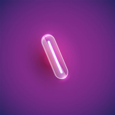Gerçekçi neon ters çizgi karakteri etrafta plastik kılıfla,