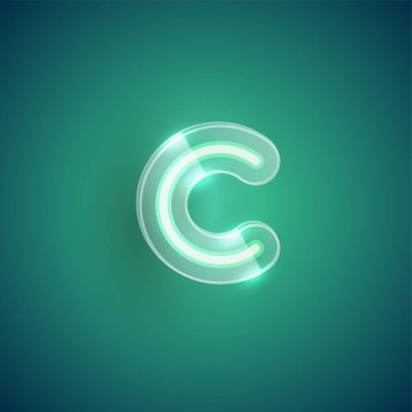 Plastik kılıflı gerçekçi neon karakter.