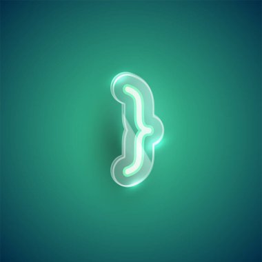 Etrafında plastik kılıf olan gerçekçi neon parantez karakteri, vec