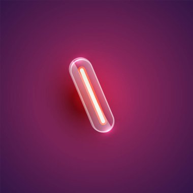 Gerçekçi neon ters çizgi karakteri etrafta plastik kılıfla,