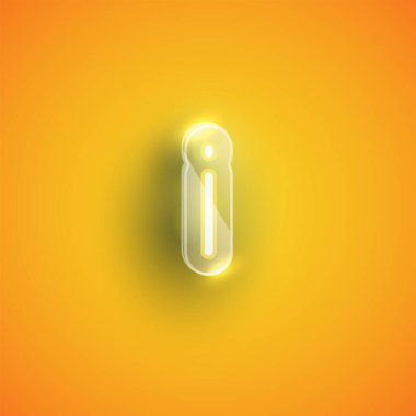 Plastik kutulu gerçekçi neon I karakteri, illu vektörü