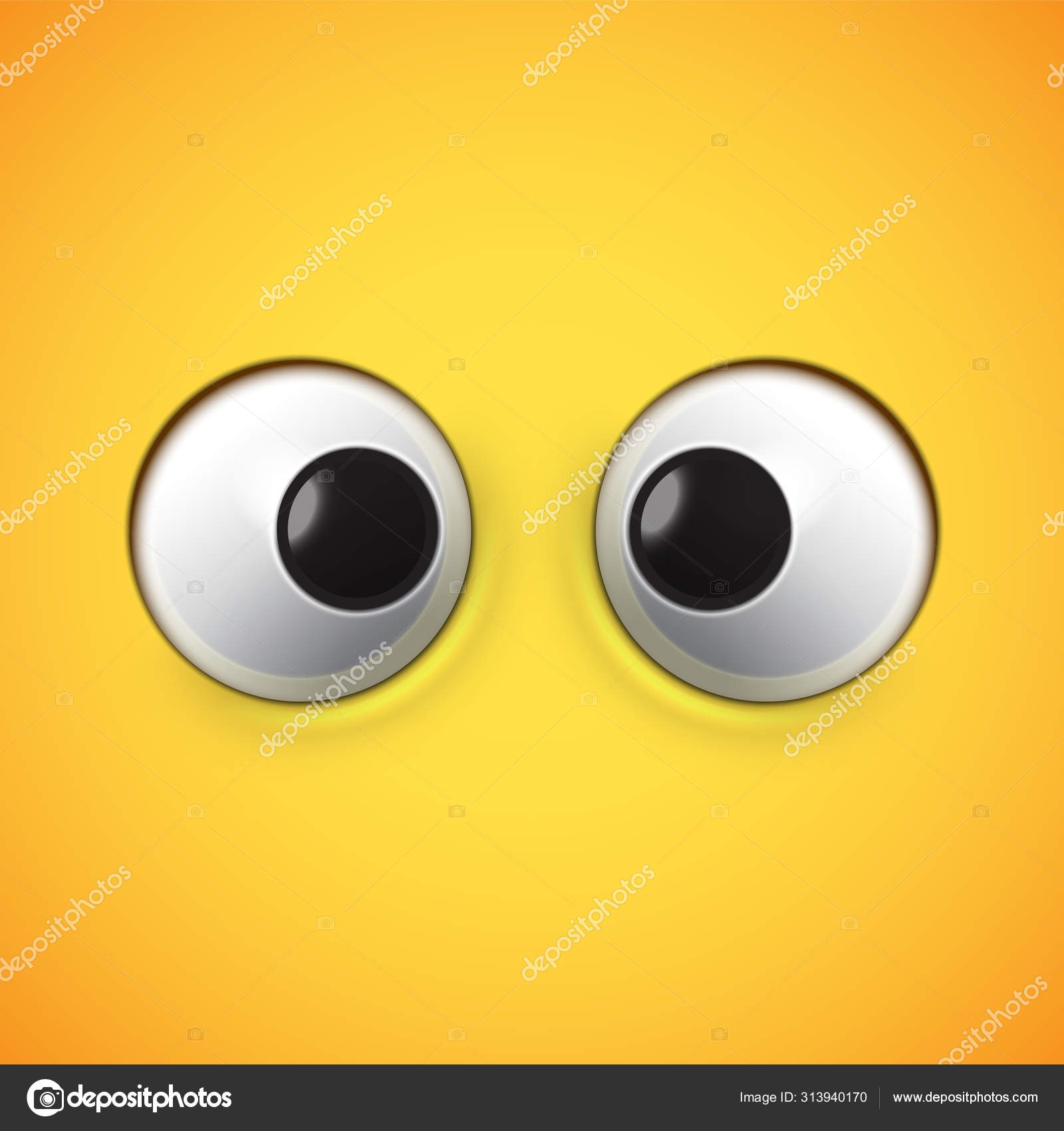 Yellow highdetailed emoticon eyes squinting, vector illustratio Stock