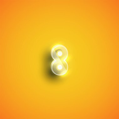 Etrafında plastik kutu olan gerçekçi neon kolon karakteri, vekto