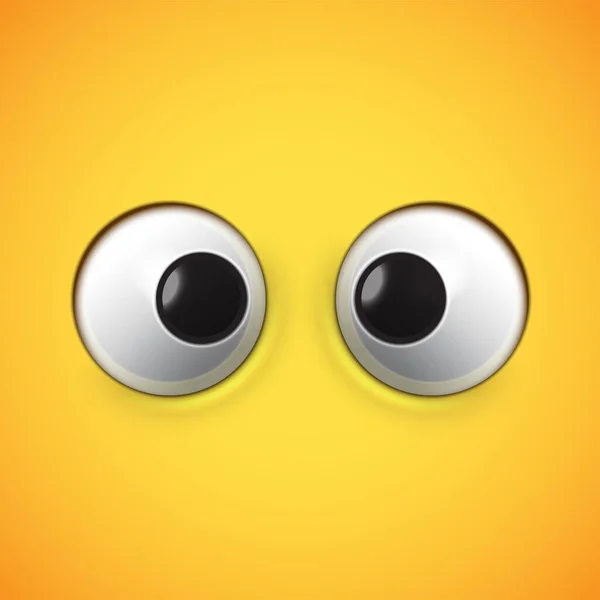 Żółte, bardzo szczegółowe emotikonowe oczy mrugające, ilustracja wektorowa — Wektor stockowy