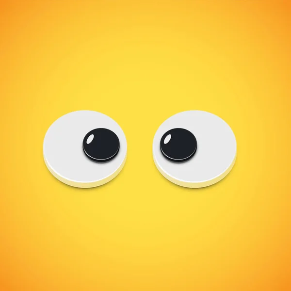 Żółte, bardzo szczegółowe emotikonowe oczy mrugające, ilustracja wektorowa — Wektor stockowy