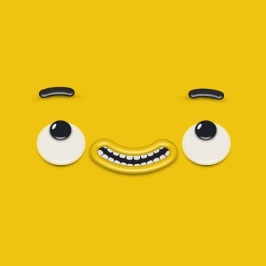 Sarı yüksek detaylı ifade ifadesi, vektör illüstrasyonu