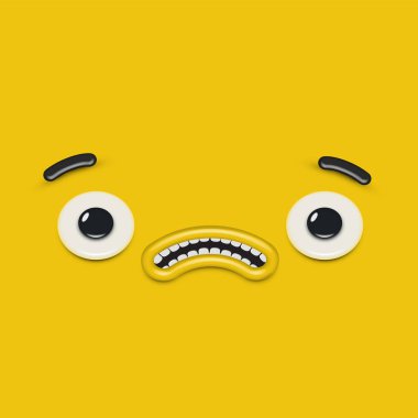 Sarı yüksek detaylı ifade ifadesi, vektör illüstrasyonu