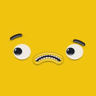 Sarı yüksek detaylı ifade ifadesi, vektör illüstrasyonu