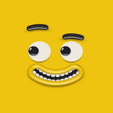 Sarı yüksek detaylı ifade ifadesi, vektör illüstrasyonu