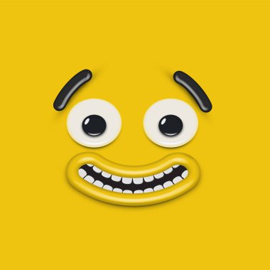 Sarı yüksek detaylı ifade ifadesi, vektör illüstrasyonu