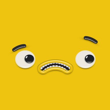 Sarı yüksek detaylı ifade ifadesi, vektör illüstrasyonu