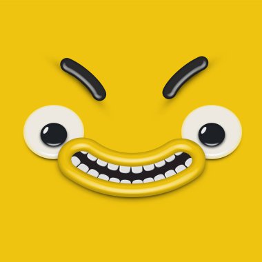 Sarı yüksek detaylı ifade ifadesi, vektör illüstrasyonu