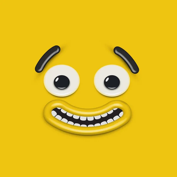 Жовте високодеталізоване обличчя емоційок, Векторні ілюстрації — стоковий вектор