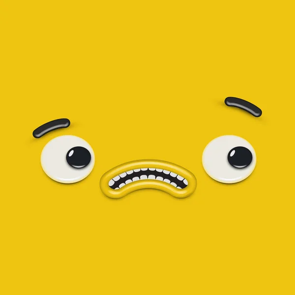 Rosto de emoticon amarelo de alto detalhe, ilustração vetorial —  Vetores de Stock