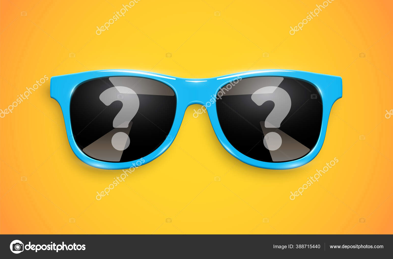 Realistic Sunglasses Question Mark Reflections Lenses Vector