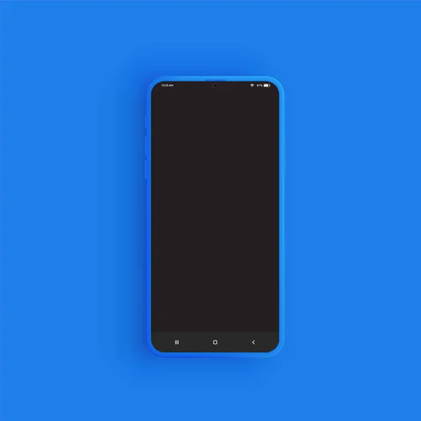 Smartphone Azul Realista Con Interfaz Usuario Ilustración Vectorial — Vector de stock