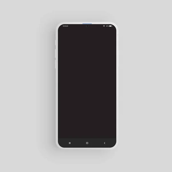 Realistisches Weißes Smartphone Mit Benutzeroberfläche Vektorillustration — Stockvektor