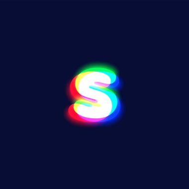 Yazı tipi, vektör illüstrasyonundan gerçekçi renkli sapma karakterleri