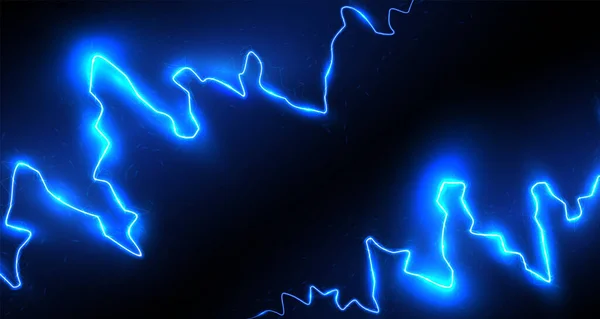 Éclair Bleu Réaliste Avec Étincelles Lueur Illustration Vectorielle — Image vectorielle