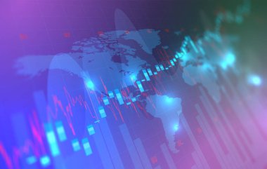 Büyüyen pazarların yüksek ayrıntılı grafikleri, dijital illüstrasyon