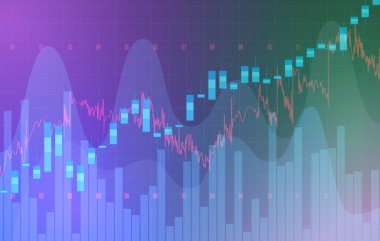 Büyüyen pazarların yüksek ayrıntılı grafikleri, vektör illüstrasyonu