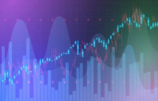 Gráficos Detalhados Mercados Crescimento Ilustração Vetorial — Vetor de Stock