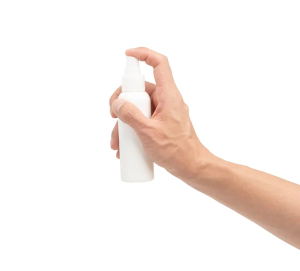 Empurre Mão Frasco Desinfetante Mão Spray Álcool Para Proteger Infecção — Fotografia de Stock