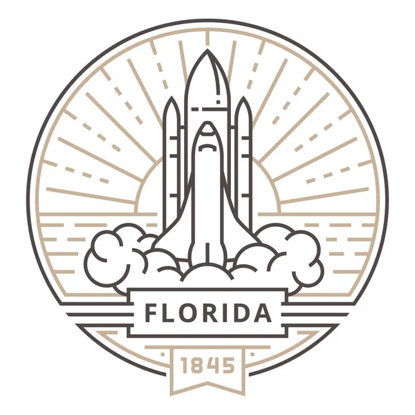 Doğrusal roket amblemi şeklinde güneşin arka planda Florida eyaletinde kapalı alır