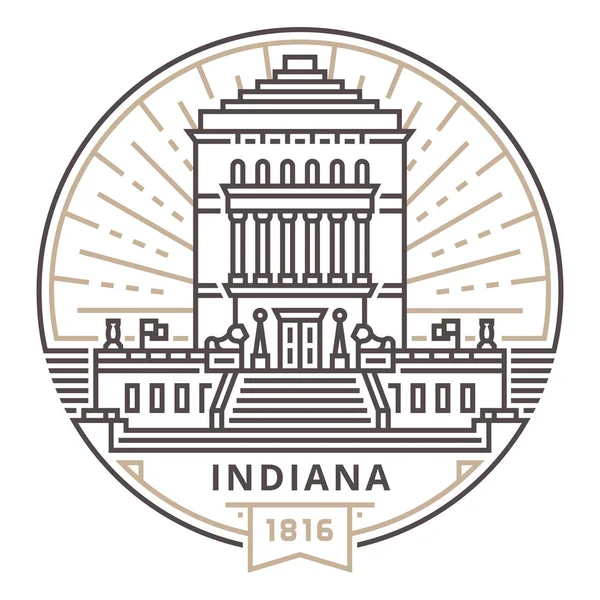 Doğrusal Indiana Dünya Savaşı Memorial Plaza bir amblem şeklinde güneşin arka planına karşı