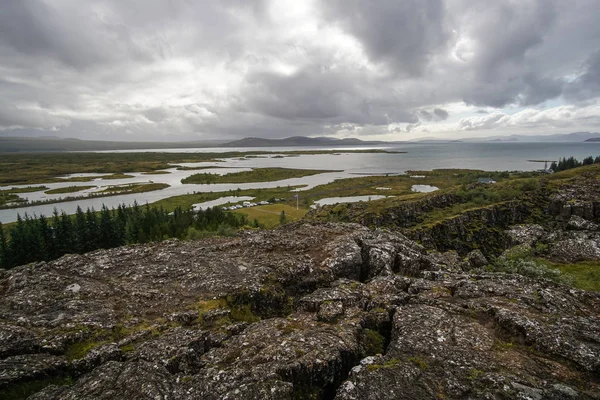 Thingvellir Tingvallavatn National Park en Islandia, junio, año 2018 — Foto de Stock