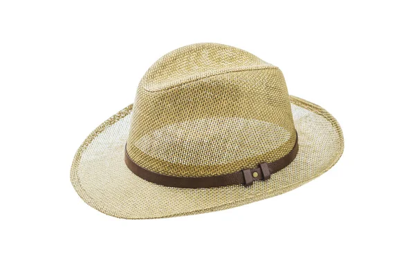 Sombrero Paja Vintage Para Hombre Aislado Sobre Fondo Blanco Incluida —  Fotos de Stock