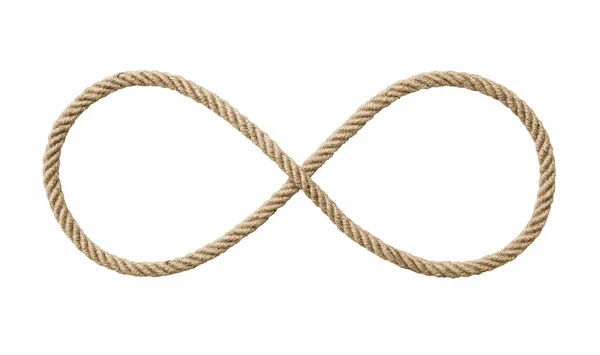 Símbolo Infinito Cuerda Forma Número Ocho Aislado Sobre Fondo Blanco — Foto de Stock