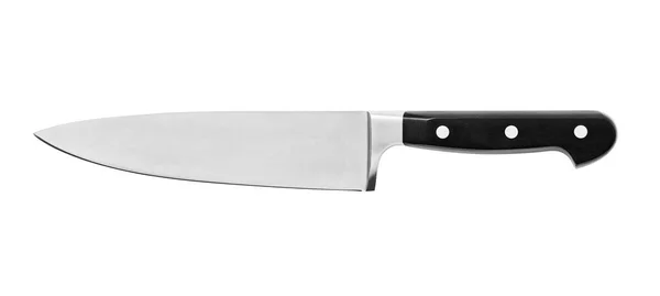 Sharp Nie Dotykać Nóż Szefa Kuchni Kuchnia Białym Tle Zawiera — Zdjęcie stockowe