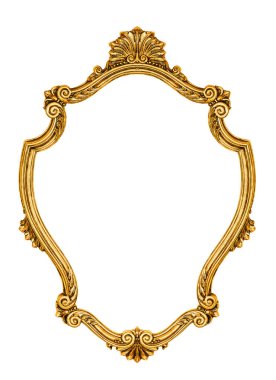 Vintage izole kırpma yolu da dahil olmak üzere, beyaz arka plan üzerinde çerçeve yaldızlı