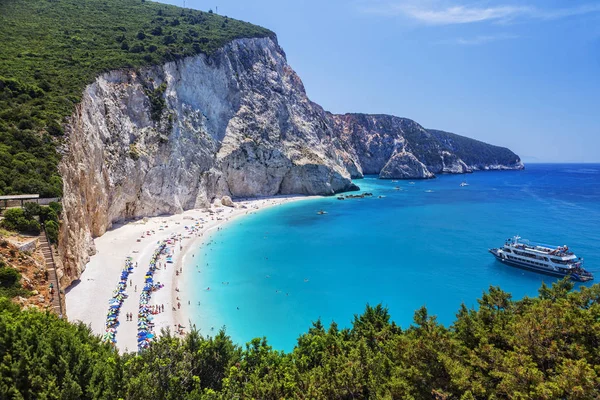 Najpiękniejsze plaże Grecji-Porto Katsiki w Lefkadzie — Zdjęcie stockowe