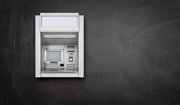 Geldautomaat op zwarte achtergrond — Stockfoto
