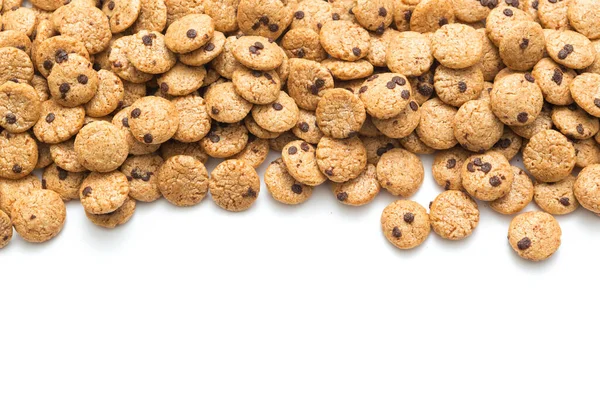 Chocolate Chip Cookies Müsli Auf Weißem Hintergrund — Stockfoto