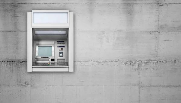Geldautomaat Betonnen Muur — Stockfoto