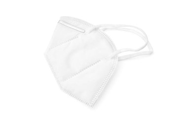 KN95 veya N95 Koruyucu yüz maskesi, beyaz arkaplanda kırpma yolu olan kirlilik önleyici maske